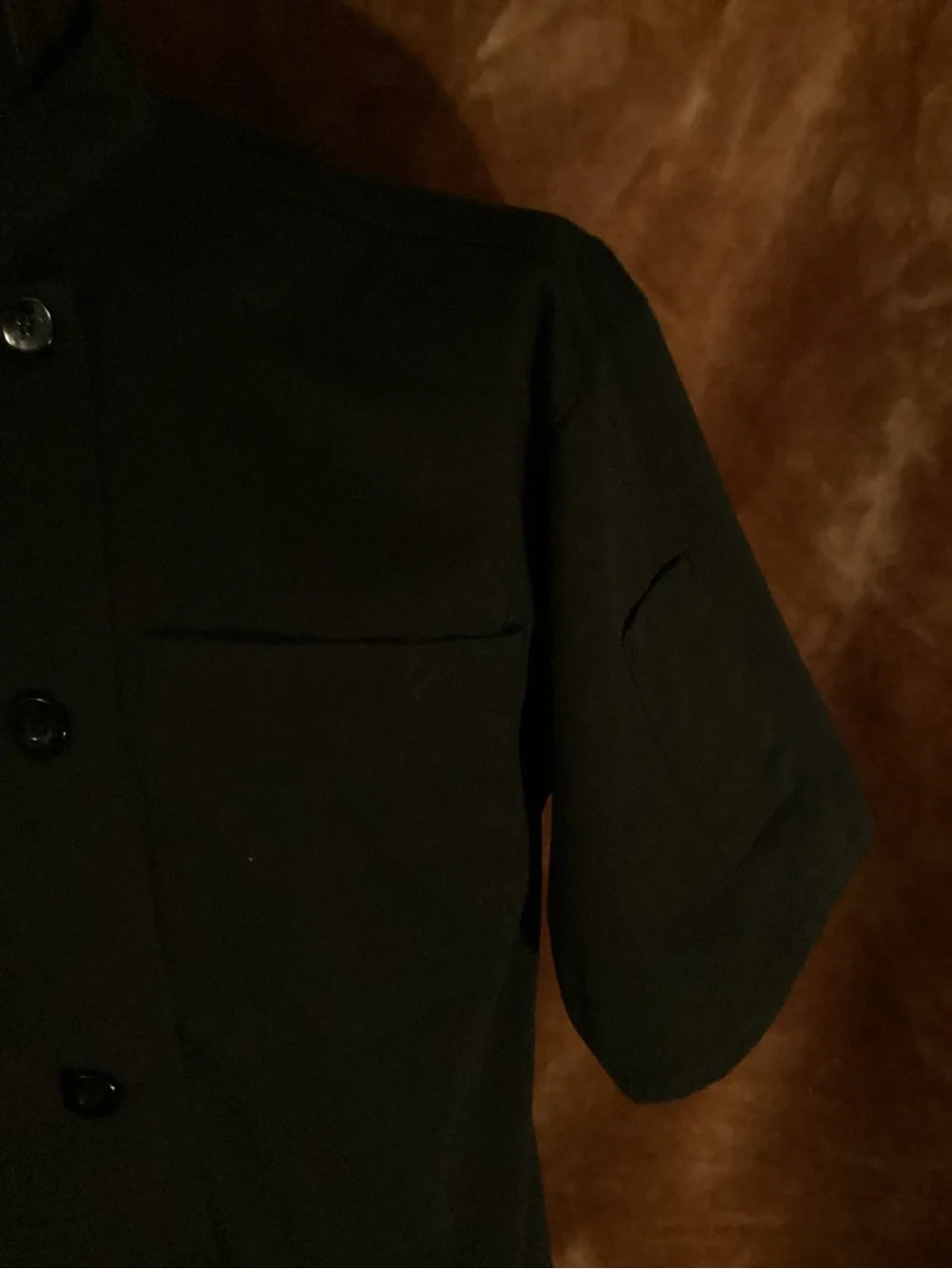 Men's Black Short-Sleeve Double-Breasted Chef Shirt